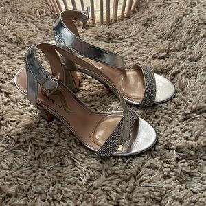 Rhinestone silver heels!